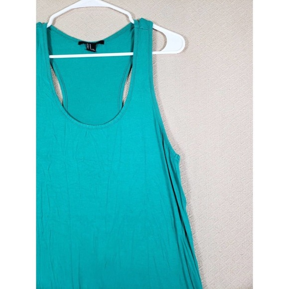 Forever 21 Dress Womens Medium M Scoop Neck Green Polyester Flowy Sleeveless - Picture 3 of 13
